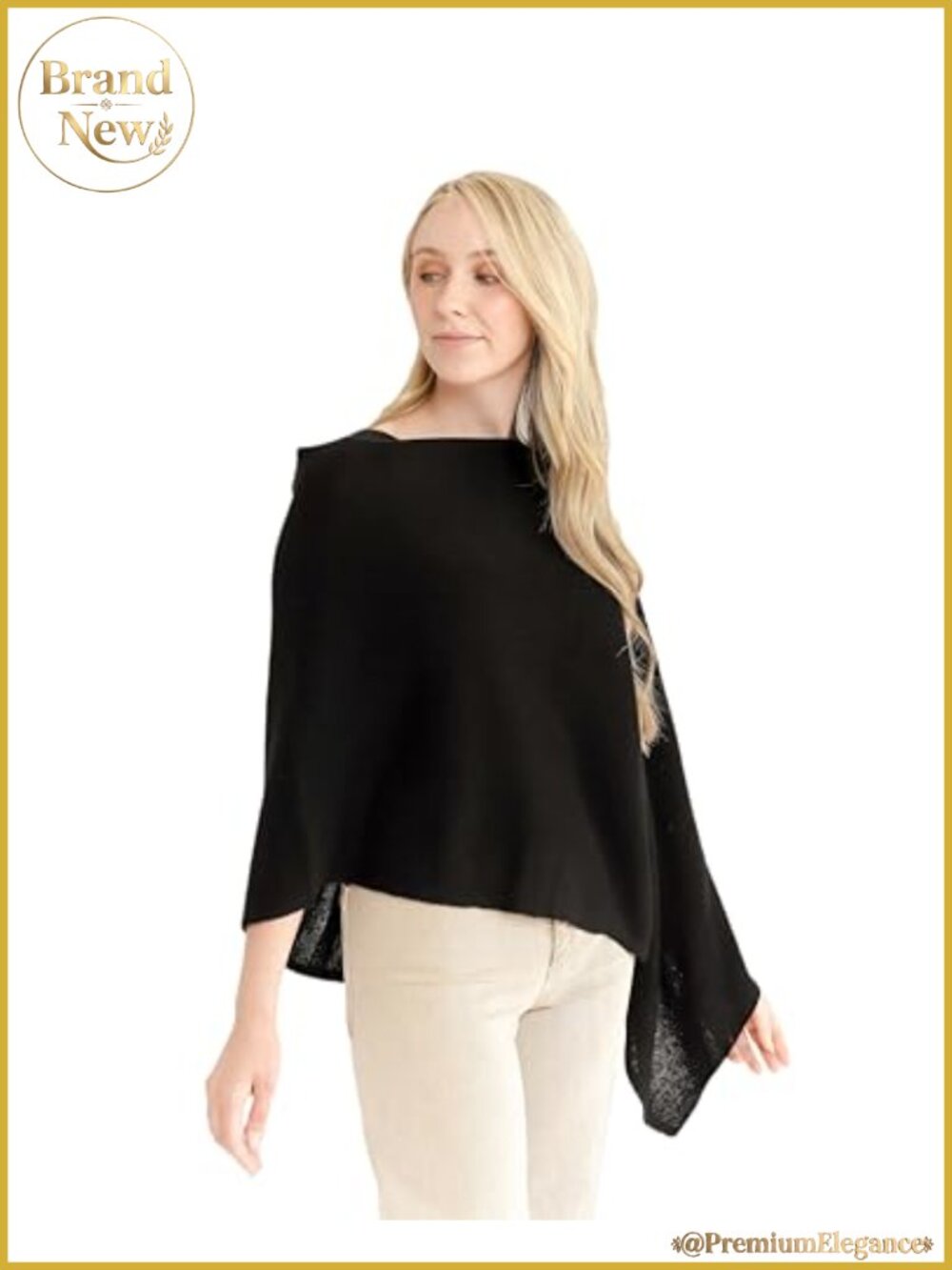 100% Cashmere Poncho Wrap One Size Shawl Topper Bridal Layer